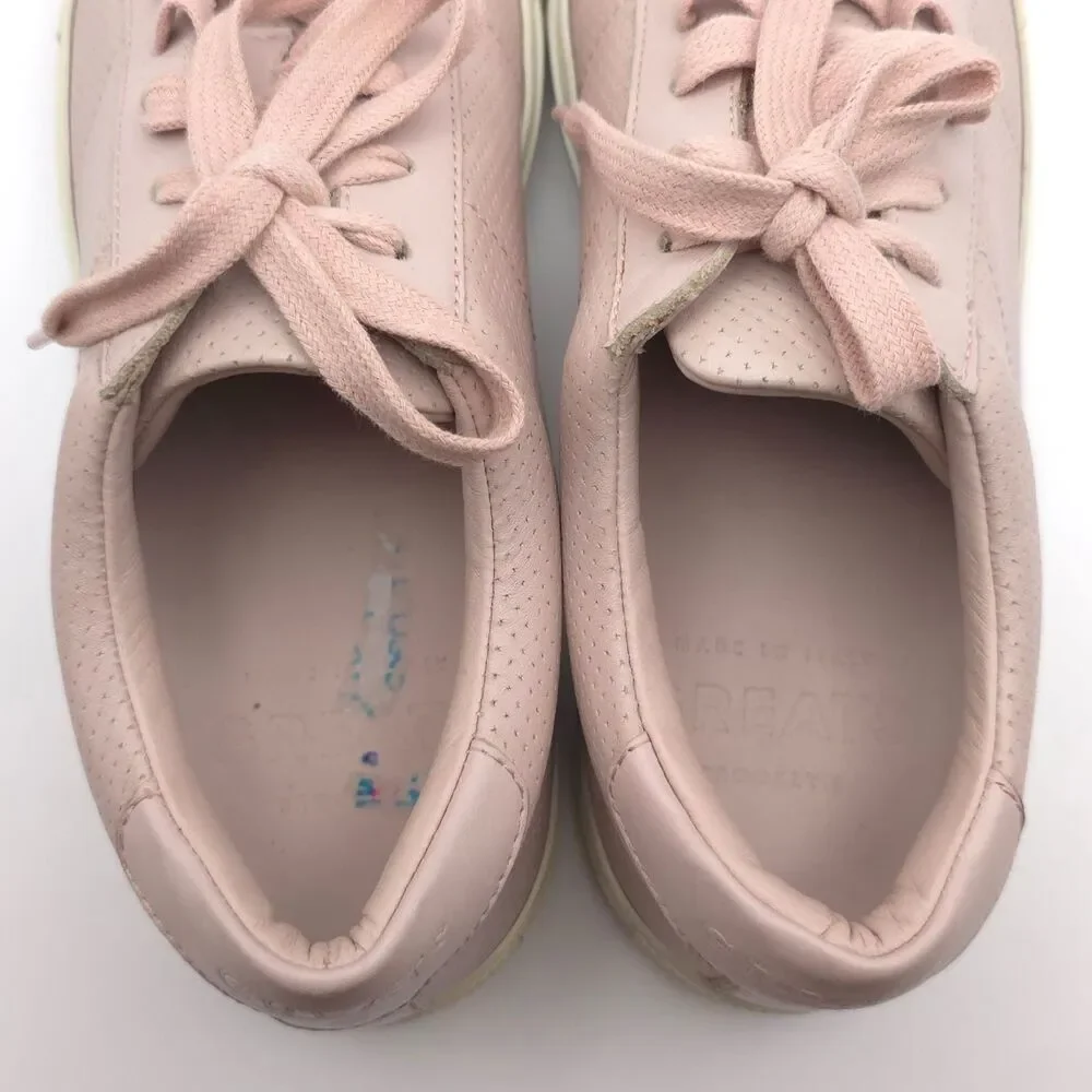 GREATS Brooklyn Size US 10 Women’s Royale Perforated Pink White Leather Sneakers
